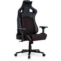 Геймерське крісло Cyberlux Hermes Fabric Black Red (арт. GM-403 B/R) - оббивка тканина/колір чорний з червоним візерунком (коробок 1 шт.)