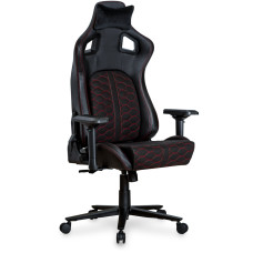 Геймерское кресло Cyberlux Hermes Fabric Black Red (арт. GM-403 B/R) - обивка ткань / цвет черный с красным узором (коробок 1 шт.)