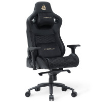 Геймерське крісло Cyberlux Apollo Black (арт. GM-404 B) - оббивка тканина + екошкіра / колір чорний (коробок-1 шт.)