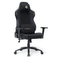 Геймерское кресло Cyberlux Poseidon Black (арт. GM-415 B) - обивка ткань+ экокожа / цвет черный (коробок-1 шт.)