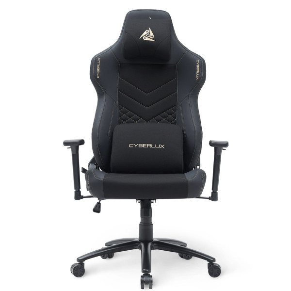 Геймерське крісло Cyberlux Poseidon Black (арт. GM-415 B) - оббивка тканина + екошкіра / колір чорний (коробок-1 шт.)