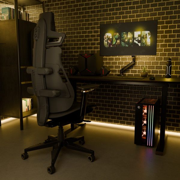 Геймерське крісло Cyberlux V10 Fabric Black (арт. GM-V10 FB) - оббивка тканина/колір чорний (коробок 1 шт.)