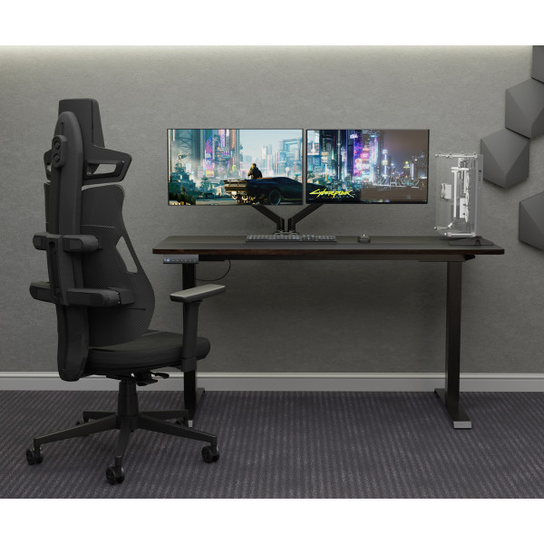 Геймерське крісло Cyberlux V8 Fabric Black (арт. GM-V8 FB) - оббивка чорна однотонна (коробок-1 шт.)