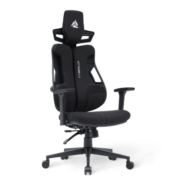 Геймерське крісло Cyberlux V8 Fabric Black (арт. GM-V8 FB) - оббивка чорна однотонна (коробок-1 шт.)