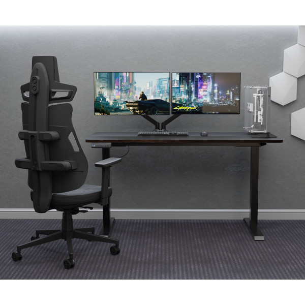 Геймерське крісло Cyberlux V8 Fabric Grey (арт. GM-V8 FG) - оббивка сіра однотонна (коробок-1 шт.)