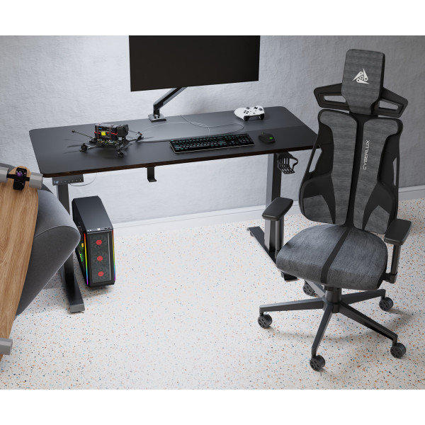 Геймерське крісло Cyberlux V8 Fabric Grey (арт. GM-V8 FG) - оббивка сіра однотонна (коробок-1 шт.)