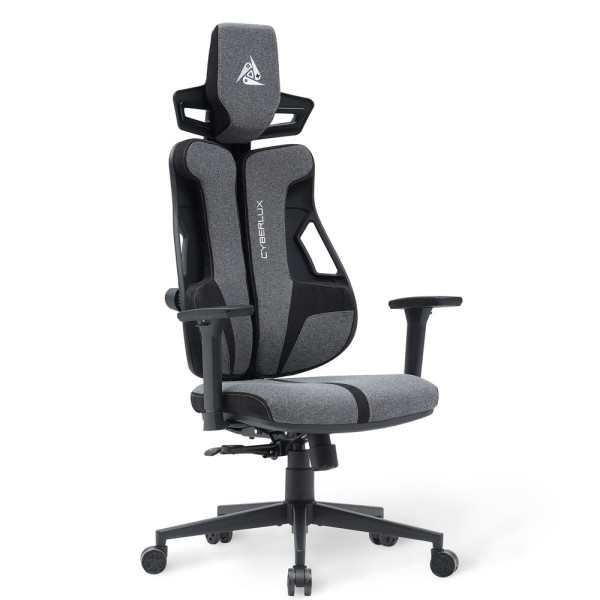 Геймерське крісло Cyberlux V8 Fabric Grey (арт. GM-V8 FG) - оббивка сіра однотонна (коробок-1 шт.)