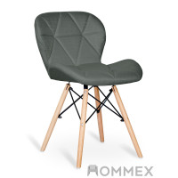Стілець Hommex Karmen Dark Grey (арт. H-145 Dark Grey) - тканина темно-сіра / ніжки дерев'яні (коробок 1 шт.)