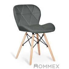 Стульчик Hommex Karmen Dark Grey (арт. H-145 Dark Grey) - ткань темно-серая / ножки деревянные (коробок 1 шт.)
