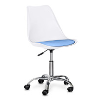 Крісло Hommex Kantri White/Blue (арт. H-231 W/BL MR) - пластик білий / подушка блакитна (коробок-1 шт.)