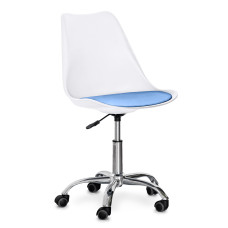 Кресло Hommex Kantri White / Blue (арт. H-231 W/BL MR) - пластик белый / подушка голубая (коробок-1 шт.)