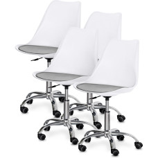 Комплект (4шт) кресло Evo-Kids Capri White / Grey (арт H-231 W/G -Х4) - пластик белый / подушка серая (коробок-2 шт.)