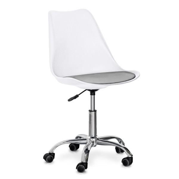 Кресло Hommex Kantri White / Grey (арт. H-231 W/G MR) - пластик белый / подушка серая (коробок-1 шт.)