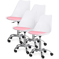 Комплект (4шт) крісло Evo-Kids Capri White / Pink (арт H-231 W/PN -Х4) - пластик білий / рожева подушка (коробок-2 шт.)