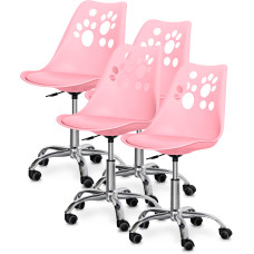 Комплект (4шт) детское кресло Evo-Kids Indigo Pink (арт H-232 PN/PN -Х4)) - пластик розовый / подушка розовая (коробок-2 шт.)