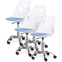 Комплект (4шт) детское кресло Evo-Kids Indigo White / Blue (арт H-232 W/BL -Х4) - пластик белый / подушка голубая (коробок-2 шт.)