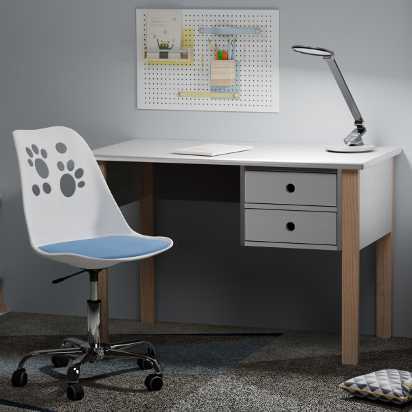 Комплект (2шт) дитячих крісел Evo-Kids Indigo White/Blue (арт H-232 W/BL-Х2) - пластик білий / подушка блакитна (коробок-1 шт.)