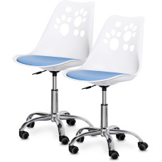 Комплект (2шт) дитячих крісел Evo-Kids Indigo White/Blue (арт H-232 W/BL-Х2) - пластик білий / подушка блакитна (коробок-1 шт.)