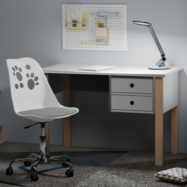 Комплект (2шт) дитяче крісло Evo-Kids Indigo White / Grey (арт H-232 W/G -Х2) - білий пластик / подушка сіра (коробок-1 шт.)