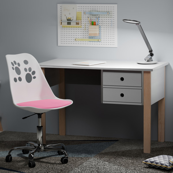 Детское кресло Evo-kids Indigo White / Pink (арт H-232 W/PN) - пластик белый / подушка розовая (коробок-1 шт.)