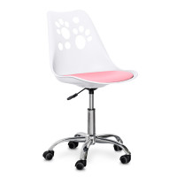 Крісло Hommex Dingo White / Pink (арт H-232 W/PN MR) - пластик белый / подушка розовая (коробок-1 шт.)
