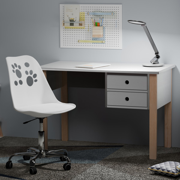 Комплект (2шт) детское кресло Evo-Kids Indigo White (арт H-232 W/W -Х2) - пластик белый / подушка белая (коробок-1 шт.)