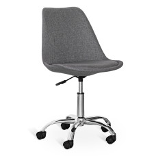 Кресло Hommex Sabina Grey (арт H-233 Grey MR) - обивка серое однотонное/хромированное основание (коробок-1 шт.)