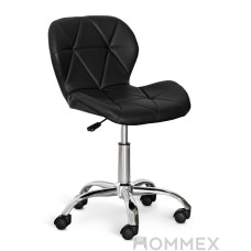 Кресло Hommex Margo Black (арт. H-245 Black) - обивка черная экокожа / хромированное основание (коробок-1 шт.)