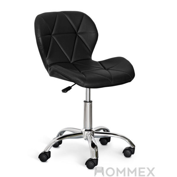 Кресло Hommex Margo Black (арт. H-245 Black) - обивка черная экокожа / хромированное основание (коробок-1 шт.)