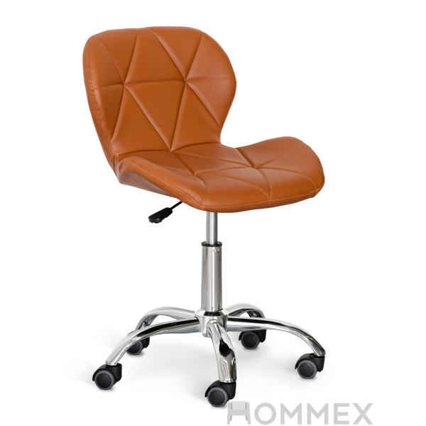 Крісло Hommex Margo Light Brown (арт.H-245 Light Brown) - оббивка світло-коричнева еко шкіра/хромована основа (коробок-1 шт.)