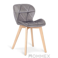 Стілець Hommex Christine Dark Grey (арт. H-350 Dark Grey) - тканина темно-сіра оксамитова / дерев'яні ніжки (коробок-1 шт.)