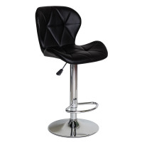 Крісло Hommex Martin Black (арт. H-445 Black/Сhrome base MR) - оббивка чорна екошкіра / хромована основа (коробок-1 шт.)
