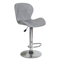 Крісло Hommex Martini Light Grey (арт. H-445 Light Grey/Сhrome base) - оббивка світло-сіра екошкіра / хромована основа (коробок-1 шт.)