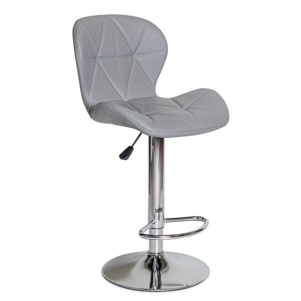 Крісло Hommex Martini Light Grey (арт. H-445 Light Grey/Сhrome base) - оббивка світло-сіра екошкіра / хромована основа (коробок-1 шт.)