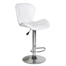 Кресло Hommex Martini White (арт. H-445 White/Сhrome base) – обивка белая экокожа/хромированная основа (коробок-1 шт.)
