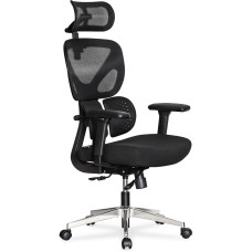 Кресло Mealux D1 Duo Air Fabric Black (арт. HF-D1 Duo F/B) - спинка сетка / сиденье ткань / цвет черный (коробок-1 шт.)
