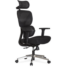 Крісло Mealux D1 Air Fabric Black (арт. HF-D1 F/B) - спинка сітка / сидіння тканина / колір чорний (коробок-1 шт.)