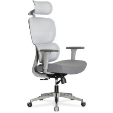 Крісло Mealux D1 Air Fabric Grey (арт. HF-D1 F/G) - спинка сітка / сидіння тканина / колір cірий (коробок-1 шт.)
