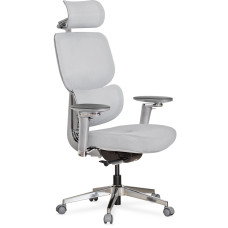 Крісло Mealux D2 Air Fabric Grey (арт. HF-D2 F/G) - спинка сітка / сидіння тканина / колір сірий (коробок-1 шт.)