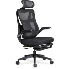 Офісне крісло Mealux HF-G20 Black (арт. HF-G20 F/B) - спинка сітка / сидіння тканина / колір чорний (коробок 1 шт.)