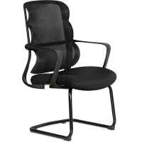 Кресло Mealux Easy Static Black (арт. HF-L10 F/B) - спинка сетка/сиденье ткань/черное (коробок-1 шт.)