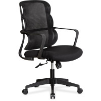 Крісло Mealux Easy Lite Black (арт. HF-L14 F/B) - спинка сітка / сидіння тканина / чорне (коробок-1 шт.)
