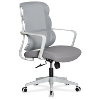 Крісло Mealux Easy Lite Grey (арт. HF-L14 F/G) - спинка сітка / сидіння тканина / сіре (коробок-1 шт.)