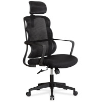 Крісло Mealux Easy Black (арт. HF-L15 F/B) - спинка сітка / сидіння тканина / чорне (коробок-1 шт.)