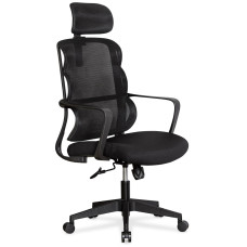 Крісло Mealux Easy Black (арт. HF-L15 F/B) - спинка сітка / сидіння тканина / чорне (коробок-1 шт.)