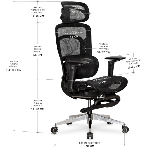 Крісло з масажним ефектом Mealux M10 Air Massage Black (арт. HF-M10 M/BB) - спинка сітка / сидіння сітка / чорне (коробок-1 шт.)