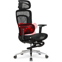 Крісло з масажним ефектом Mealux M10 Air Massage Black (арт. HF-M10 M/BB) - спинка сітка / сидіння сітка / чорне (коробок-1 шт.)