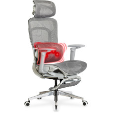 Крісло з масажним ефектом Mealux M10 Air Massage Grey (арт. HF-M10 M/G) - спинка сітка / сидіння сітка / колір сірий (коробок-1 шт.)