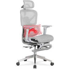 Крісло з масажним ефектом Mealux M6 Air Massage Grey (арт. HF-M6 M/G) - спинка сітка / сідіння сітка / сіре (коробок-1 шт.)