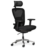 Кресло Mealux Q1 Air Fabric Black (арт HF-Q1 F/B) - спинка сетка / сиденье ткань / цвет черный (коробок-1 шт.)